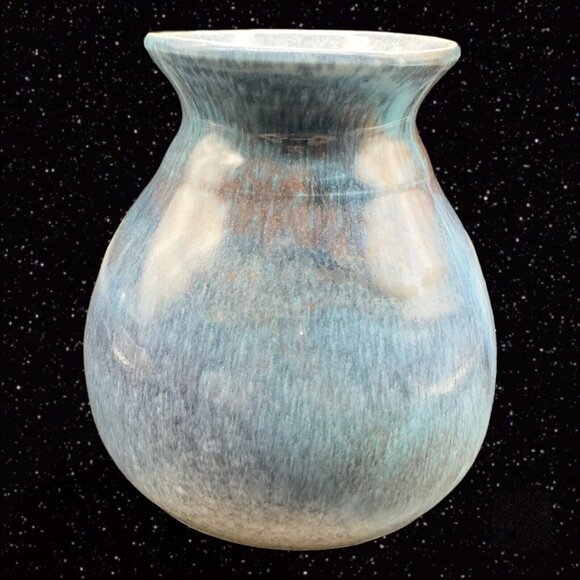 Vintage Arkansas Dryden Pottery Origional Ozark Frontier Blue Drip Glaze 5.5”T - Picture 8 of 8